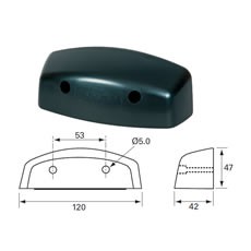 Black Plastic Number Plate Lamp - 12/24V