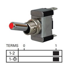 On/Off Single Pole Switch with LED Indicator - 10A at 28V