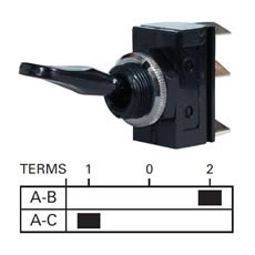 Change-Over or On/Off/On - Three Position - 10A at 12V