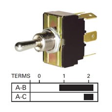 Off/A/A+B - Three Position Side and Head Lamp - 10A at 28V
