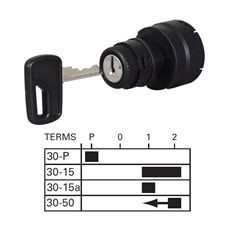4 Position Switch - 19mm diameter Panel Hole