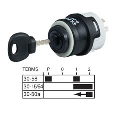 4 Position Switch - 26mm diameter Panel Hole