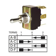 Momentary On/Off/Momentary On or Momentary Change-Over - 10A at 28V