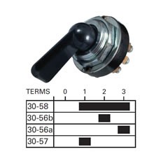 Light Switch - Off/Side/Dip/Beam - 11A at 12V
