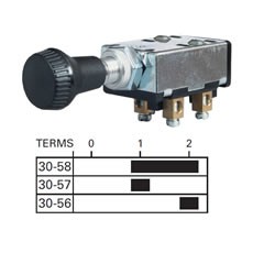 Off/On A/On A+B - Side and Head Light Push Pull Switch - 10A at 12V