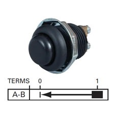 Push Button Single Pole Switch - 12.5A at 12V