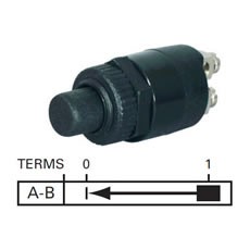 Push Button Single Pole Switch - 10A at 12V
