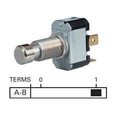 Push On/Push Off - Single Pole Switch - 6A at 12V