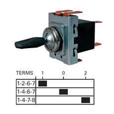 On/On/On Single Pole Switch - 10A at 12V