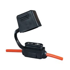 Blade Fuse Holder with Flying Leads and Snap-On Splash-Proof Cover