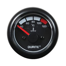 Water Temperature Gauge - 90° Sweep Dial - 12/24V 40-120°C