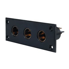 Three DIN Sockets on a Panel - 16A max
