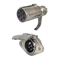 7 Pin Clang Socket and Plugs for 24V Trailers - ISO 1185(24N)