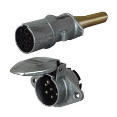7 Pin Alloy Socket and Plug for 24V Trailers - ISO 1185(24N)