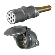 7 Pin Alloy Plug and Socket for 24V Trailers - ISO 3731(24S)