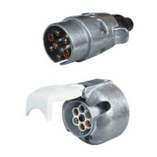 7 Pin Metal Caravan Plug and Socket - ISO 3732 (12S)