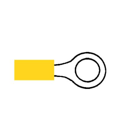 Yellow Pre-Insulated Ring Terminals - 8.4mm