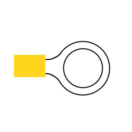 Yellow Pre-Insulated Ring Terminals - 13.00mm