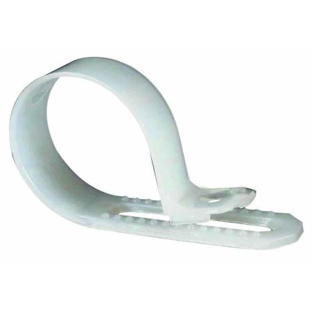 White Nylon P Cable Clips for 6-9mm diameter cable