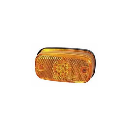 Amber LED Side Marker Lamp with Reflex Reflector and Screw Cable Connections - 12/24V
