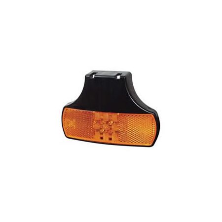 Amber LED Side Marker & Reflex Reflector Lamp with Bracket and Leads - 12/24V