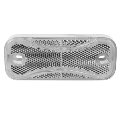 White LED Front Marker Lamp With Reflex Reflector And Flying Leads - 12/24V