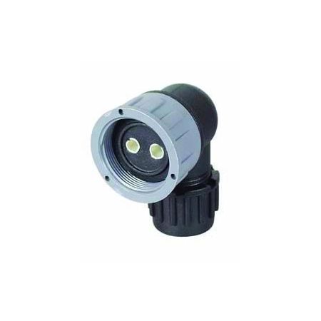 M24 DIN Black/Grey Nylon 90° Connector for 10NW Tubing - 2 Way