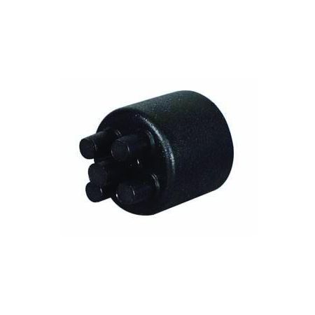 Black PVC Conduit End Cap for Convoluted Tubing - 10NW 5 Outlets