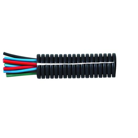 Black Polypropylene Deep-Section Convoluted Split Tubing - 29NW x 25m