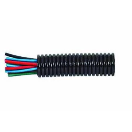 Black Nylon Heavy-Duty Convoluted Un-Split Tubing - 22NW x 50m