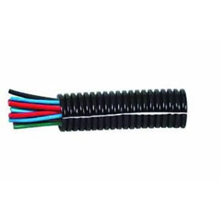 Black Nylon Heavy-Duty Convoluted Split Tubing - 22NW x 50m