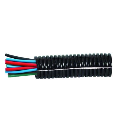 Black Nylon Heavy-Duty Convoluted Split Tubing - 37NW x 25m