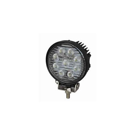9 x 3W LED Work Lamp with 450mm Flying Lead - Black, 12/24V, IP67
