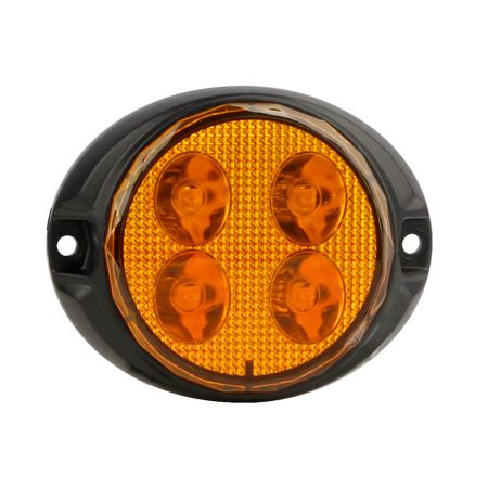 R65 CLASS 2 Slim Oval Amber Lens LED Warning Light (10 Flash Patterns)