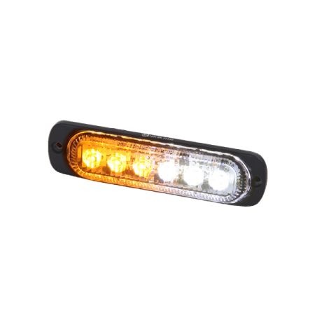 R10  High Intensity 6 Amber & White LED Warning Light (19 Flash Patterns)