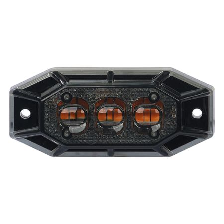 R65 R10 Class 1 LED Dark Lens Warning Light - 9 Amber LEDs