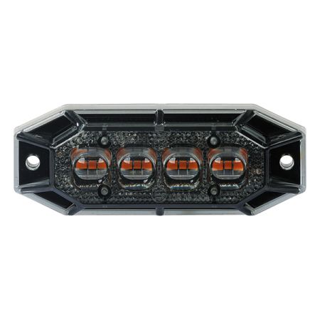 R65 R10 Class 1 LED Dark Lens Warning Light - 12 Amber LEDs
