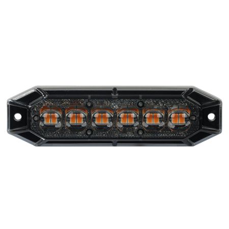 R65 R10 Class 1 LED Dark Lens Warning Light - 12 Amber LEDs