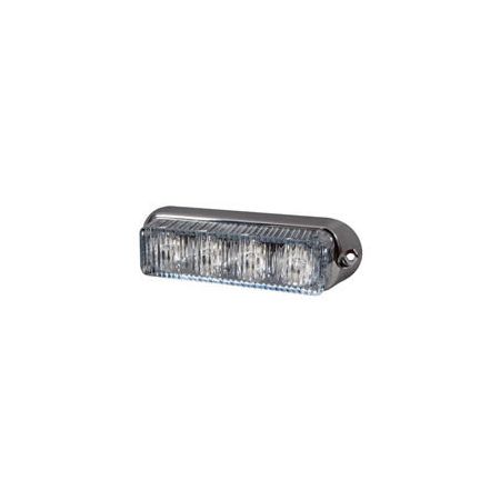 High Intensity 4 Blue LED Warning Light - Horizontal, Chrome Bezel (19 flash patterns)