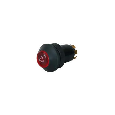 Push On/Push Off Illuminated Hazard Switch - 12V