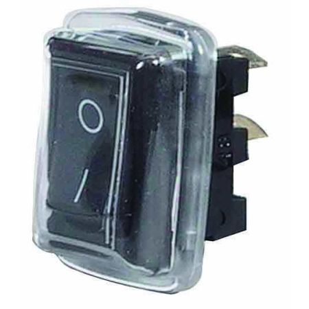 Black On/Off Single-Pole Rocker Switch with PVC Cover - 10A at 12V