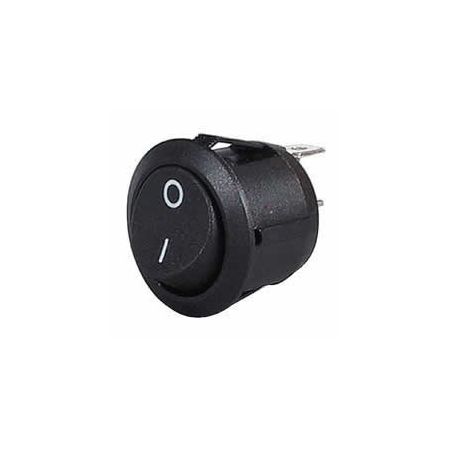 Black On/Off Round Rocker Switch - 12/24V