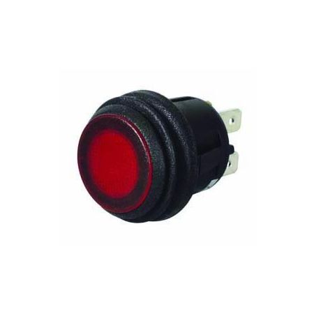 Red LED Push/Push On/Off Switch - 12/24V