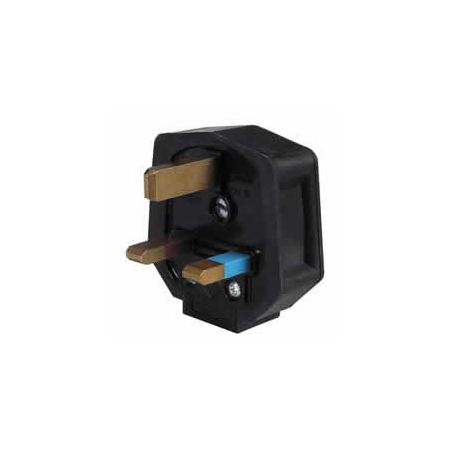 Black Rubber Plugtop with Sleeved Pins and 13A Mains Fuse