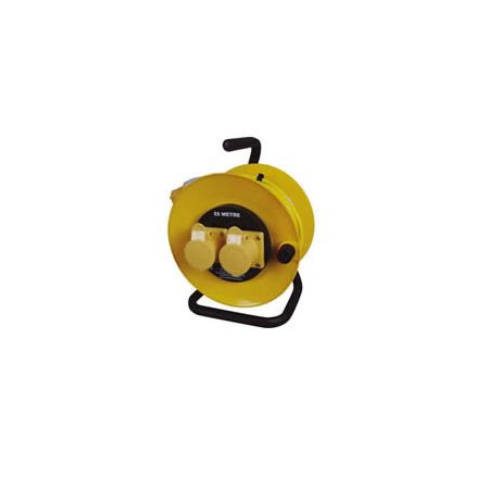 16A 110V Yellow Mains Extension Reel - 25m