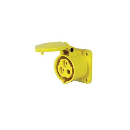 16A 110V Yellow Panel-Mounted Socket
