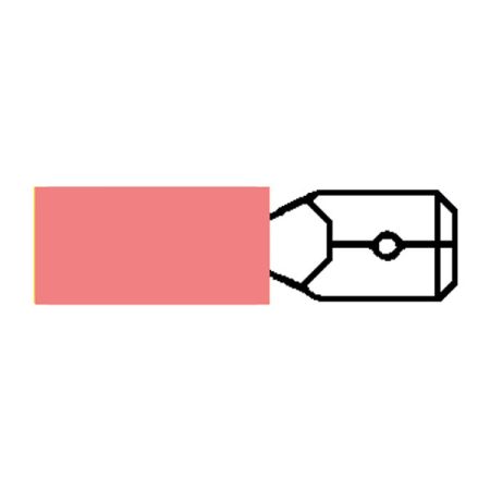 Red Pre-Insulated Heat-Shrink Male Spade Terminal - 6.3mm