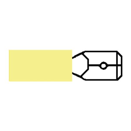 Yellow Pre-Insulated Heat-Shrink Male Spade Terminal - 6.3mm
