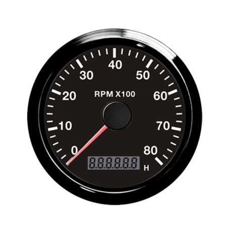 LED Illuminated Marine Gauge Tachometer 0-8000rpm - 12/24V