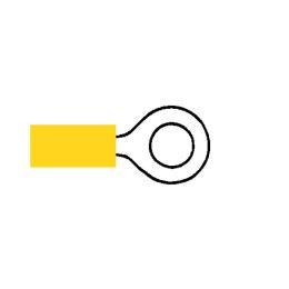 Yellow Pre-Insulated Ring Terminals - 6.40mm Yellow Pre-Insulated Ring Terminals - 6.40mm